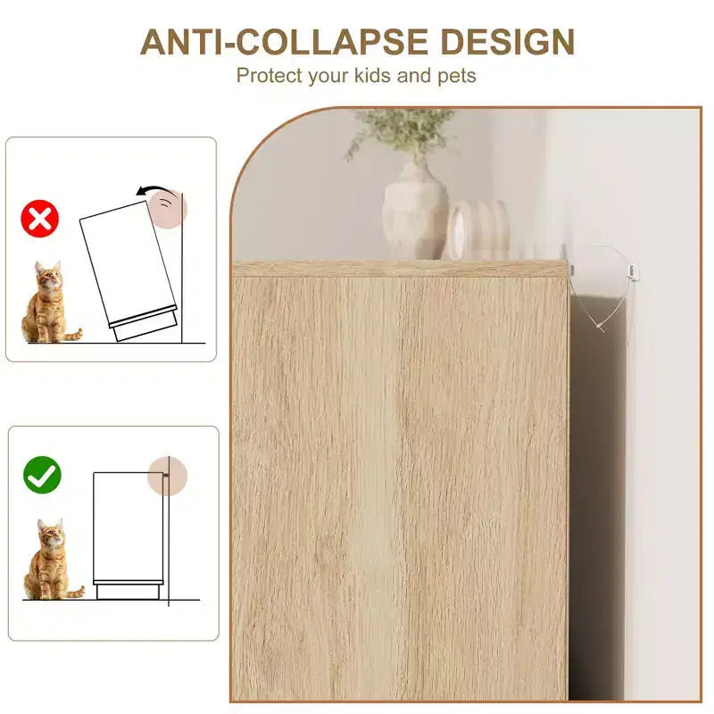Comò in Rattan a 6 Cassetti per Camera da Letto, Cassettiera in Legno con Maniglie in Metallo, Organizzatore Moderno Versatile per Camera da Letto, Ingresso, Corridoio