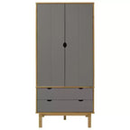 vidaXL Armadio Marrone e grigio Legno massello di pino, legno multistrato Standard