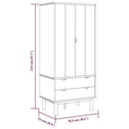 vidaXL Armadio Marrone e grigio Legno massello di pino, legno multistrato Standard