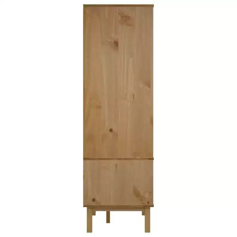 vidaXL Armadio Marrone e grigio Legno massello di pino, legno multistrato Standard