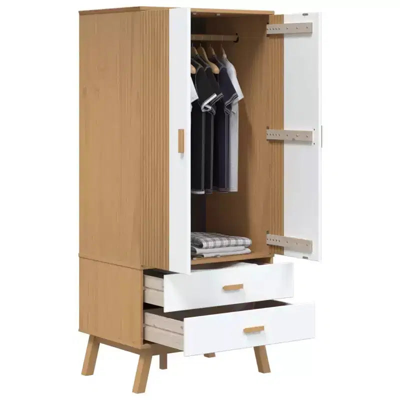 vidaXL Armadio bianco e marrone