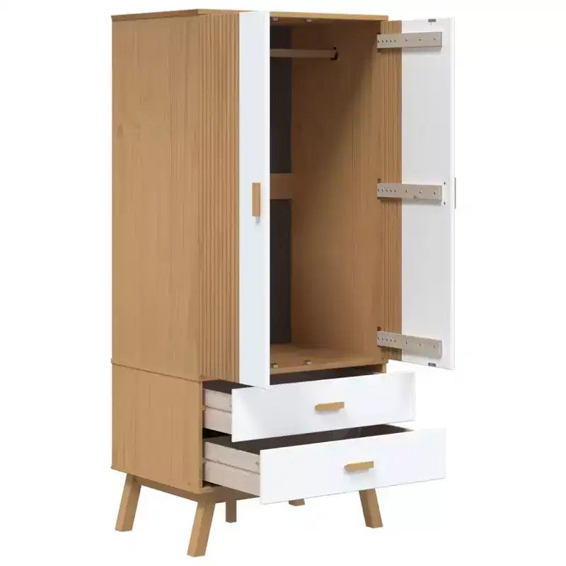 vidaXL Armadio bianco e marrone