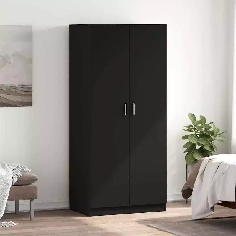 vidaXL Armadio Nero Legno multistrato Armadio compatto Rettangolare