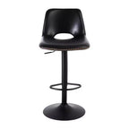 GustoWave Faux Leather Swivel Bar Stools With Backrest And Adjustable Height, Set Of 2