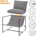 GustoWave Set di 2 poltrone moderne a imbracatura, sedie casual per soggiorno, angolo lettura o camera degli ospiti