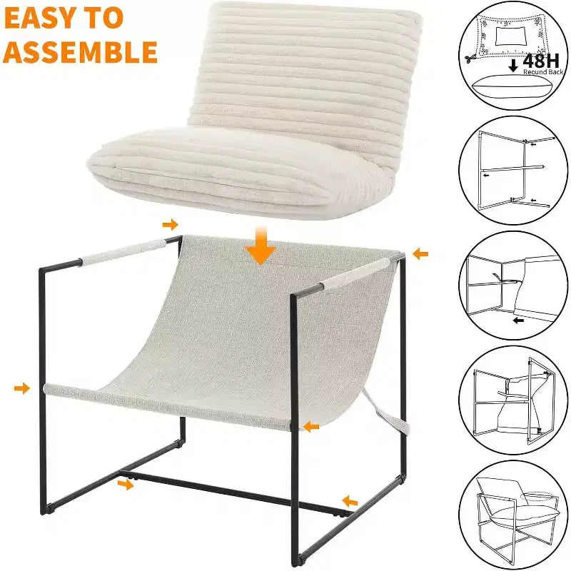 GustoWave Set di 2 poltrone moderne a imbracatura, sedie casual per soggiorno, angolo lettura o camera degli ospiti