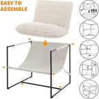 GustoWave Set di 2 poltrone moderne a imbracatura, sedie casual per soggiorno, angolo lettura o camera degli ospiti