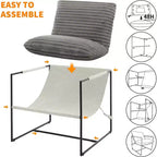 GustoWave Set di 2 poltrone moderne a imbracatura, sedie casual per soggiorno, angolo lettura o camera degli ospiti