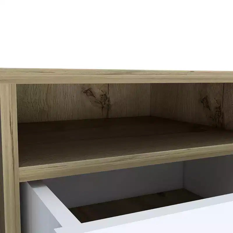 HomeRoots Comodino a due cassetti in legno bianco 20