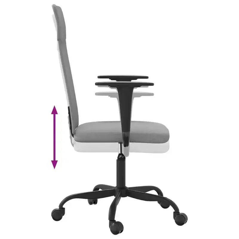 vidaXL Sedia da ufficio grigio chiaro in tessuto, metallo, compensato Standard