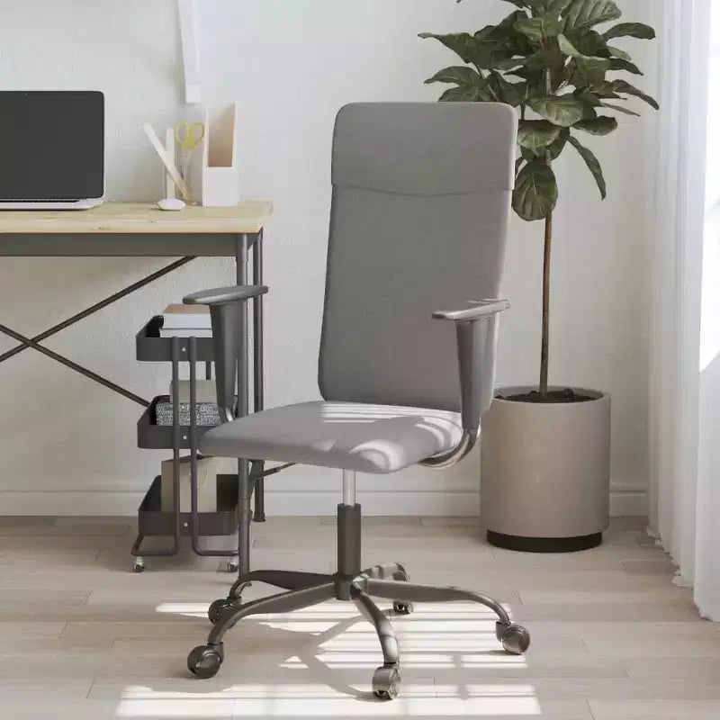 vidaXL Sedia da ufficio grigio chiaro in tessuto, metallo, compensato Standard