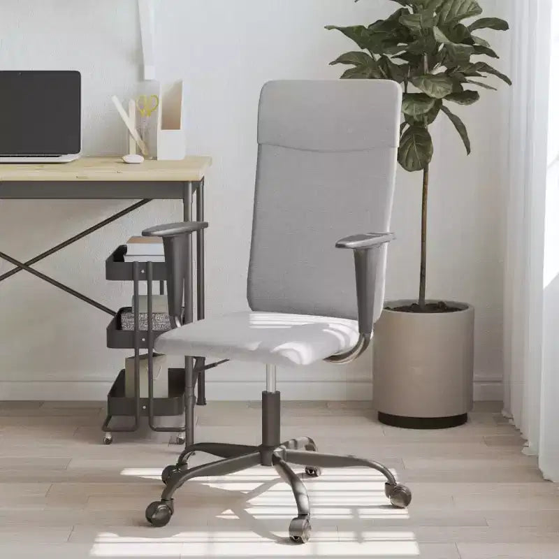 vidaXL Sedia da ufficio grigio chiaro in tessuto, metallo, compensato Standard