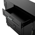Credenza ModernLuxe con ante e cassetti, mobile dispensa per cucina con ripiani regolabili e portabottiglie laterali per sala da pranzo
