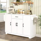 Credenza ModernLuxe con ante e cassetti, mobile dispensa per cucina con ripiani regolabili e portabottiglie laterali per sala da pranzo