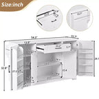 Credenza ModernLuxe con ante e cassetti, mobile dispensa per cucina con ripiani regolabili e portabottiglie laterali per sala da pranzo