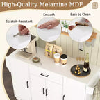 Credenza ModernLuxe con ante e cassetti, mobile dispensa per cucina con ripiani regolabili e portabottiglie laterali per sala da pranzo