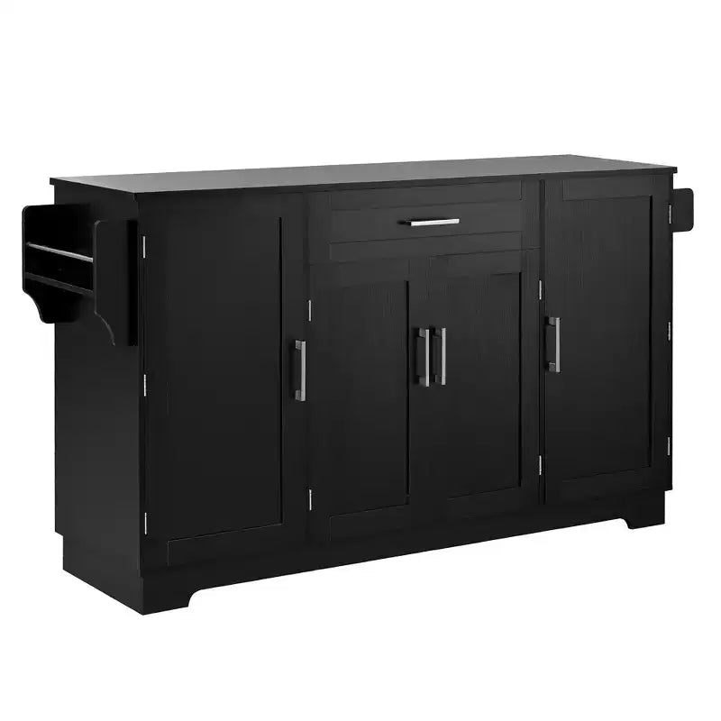 Credenza ModernLuxe con ante e cassetti, mobile dispensa per cucina con ripiani regolabili e portabottiglie laterali per sala da pranzo