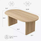 Tavolo da pranzo ovale da 70,9 pollici per 6-8 persone, grande tavolo da cucina con base spessa e robusta in legno, stile rustico per cucina e soggiorno