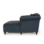 Chaise longue doppia imbottita da 66" con gambe in betulla e capitonné
