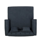 Chaise longue doppia imbottita da 66" con gambe in betulla e capitonné
