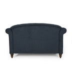 Chaise longue doppia imbottita da 66" con gambe in betulla e capitonné