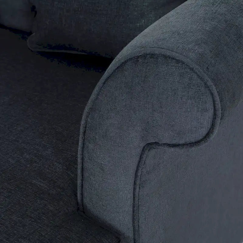 Chaise longue doppia imbottita da 66" con gambe in betulla e capitonné