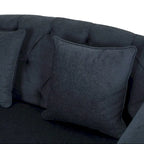 Chaise longue doppia imbottita da 66" con gambe in betulla e capitonné