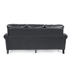 Divano moderno a 3 posti in similpelle da 80" con gambe in betulla e finiture borchiate
