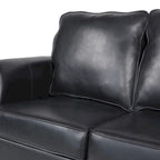 Divano moderno a 3 posti in similpelle da 80" con gambe in betulla e finiture borchiate