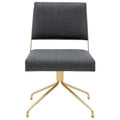 Sedia da Ufficio Girevole in Pelle Vegana con Gambe Dorate – 56 cm L x 61 cm P x 86 cm H