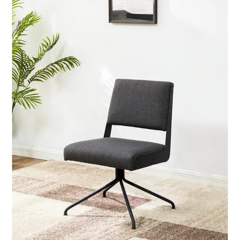 Sedia da Ufficio Girevole in Pelle Vegana con Gambe Dorate – 56 cm L x 61 cm P x 86 cm H