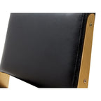Sedia da Ufficio Girevole in Pelle Vegana con Gambe Dorate – 56 cm L x 61 cm P x 86 cm H