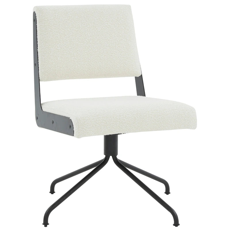 Sedia da Ufficio Girevole in Pelle Vegana con Gambe Dorate – 56 cm L x 61 cm P x 86 cm H