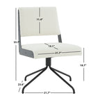 Sedia da Ufficio Girevole in Pelle Vegana con Gambe Dorate – 56 cm L x 61 cm P x 86 cm H