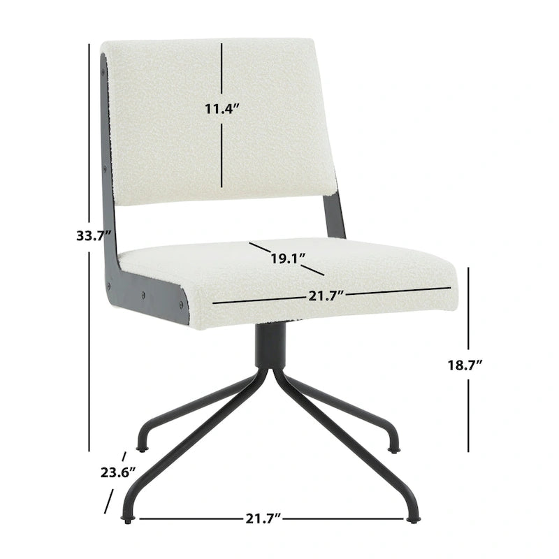 Sedia da Ufficio Girevole in Pelle Vegana con Gambe Dorate – 56 cm L x 61 cm P x 86 cm H
