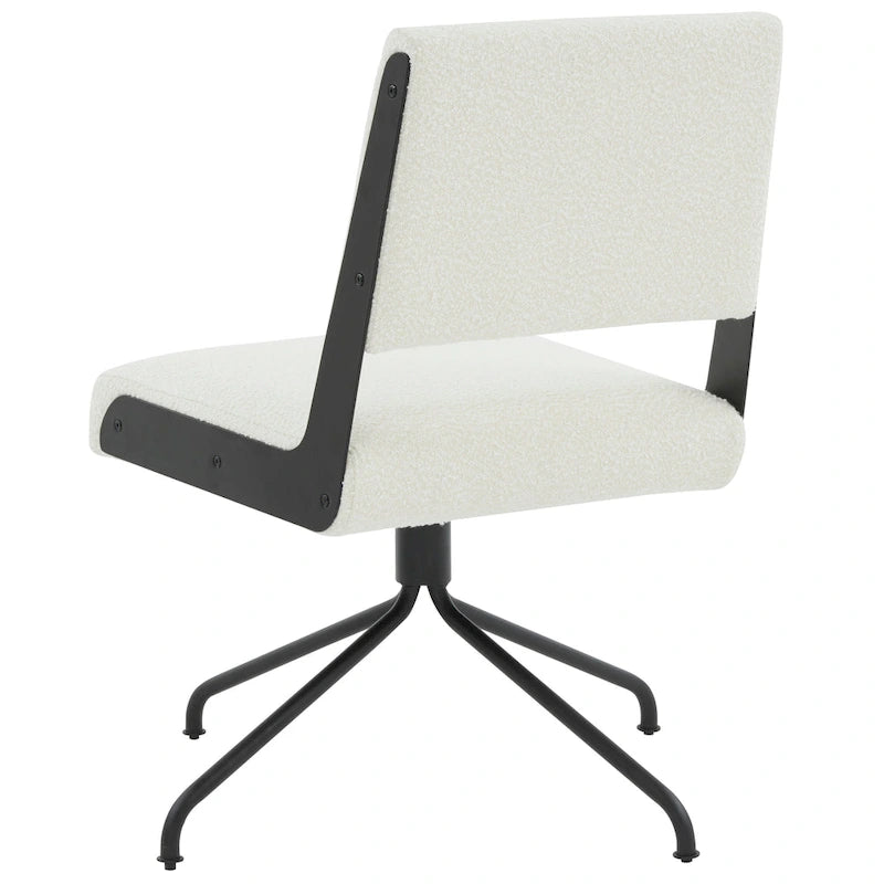 Sedia da Ufficio Girevole in Pelle Vegana con Gambe Dorate – 56 cm L x 61 cm P x 86 cm H