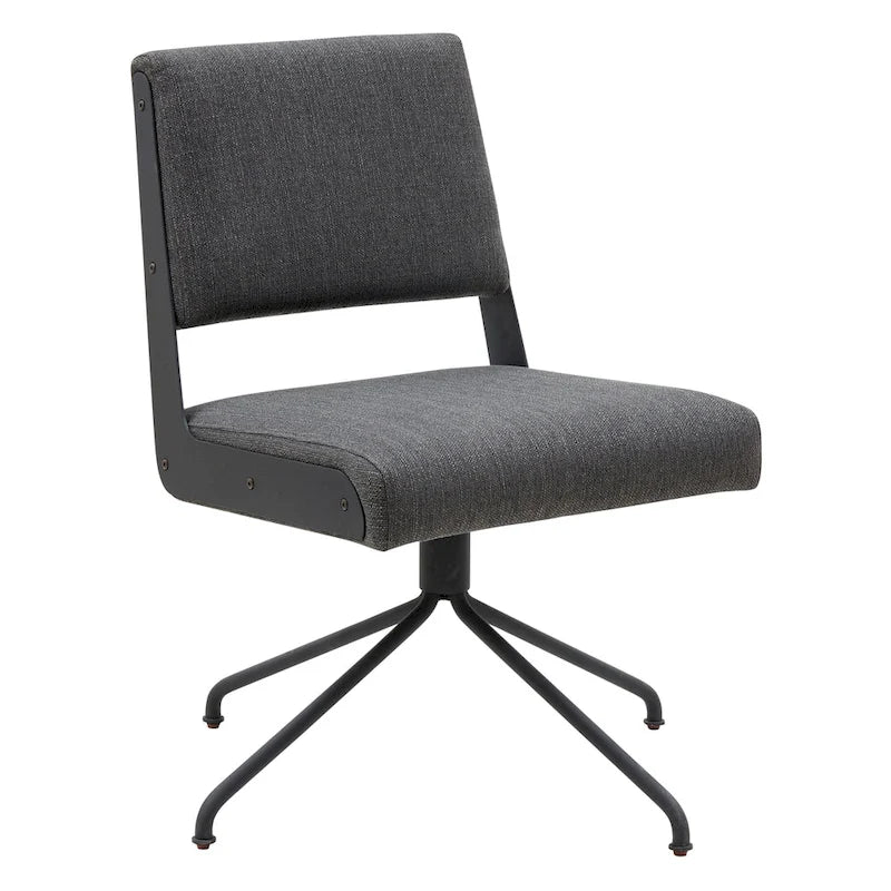 Sedia da Ufficio Girevole in Pelle Vegana con Gambe Dorate – 56 cm L x 61 cm P x 86 cm H
