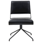 Sedia da Ufficio Girevole in Pelle Vegana con Gambe Dorate – 56 cm L x 61 cm P x 86 cm H