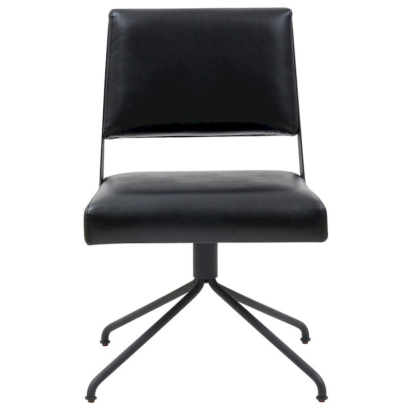 Sedia da Ufficio Girevole in Pelle Vegana con Gambe Dorate – 56 cm L x 61 cm P x 86 cm H