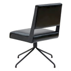 Sedia da Ufficio Girevole in Pelle Vegana con Gambe Dorate – 56 cm L x 61 cm P x 86 cm H