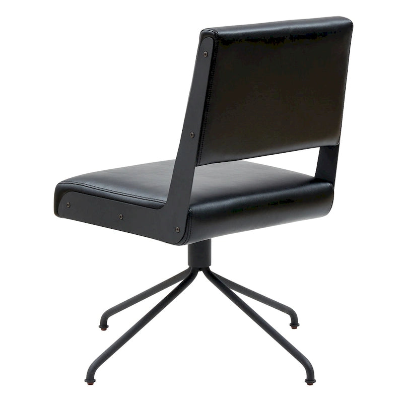 Sedia da Ufficio Girevole in Pelle Vegana con Gambe Dorate – 56 cm L x 61 cm P x 86 cm H