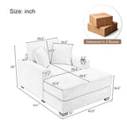 Divano moderno extra-large con chaise longue, cuscini, stazione di ricarica e portabicchieri