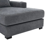 Divano moderno extra-large con chaise longue, cuscini, stazione di ricarica e portabicchieri