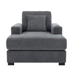 Divano moderno extra-large con chaise longue, cuscini, stazione di ricarica e portabicchieri