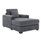 Divano moderno extra-large con chaise longue, cuscini, stazione di ricarica e portabicchieri