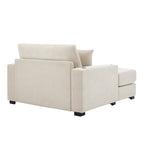 Divano moderno extra-large con chaise longue, cuscini, stazione di ricarica e portabicchieri