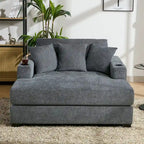 Divano moderno extra-large con chaise longue, cuscini, stazione di ricarica e portabicchieri
