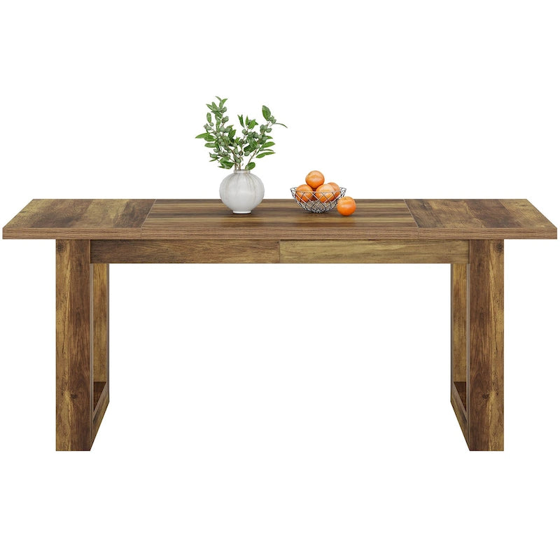 Tavolo da pranzo rettangolare in legno stile rustico da 160 cm per 4-6 persone