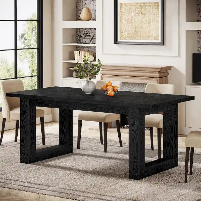Tavolo da pranzo rettangolare in legno stile rustico da 160 cm per 4-6 persone