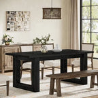 Tavolo da pranzo rettangolare in legno stile rustico da 160 cm per 4-6 persone